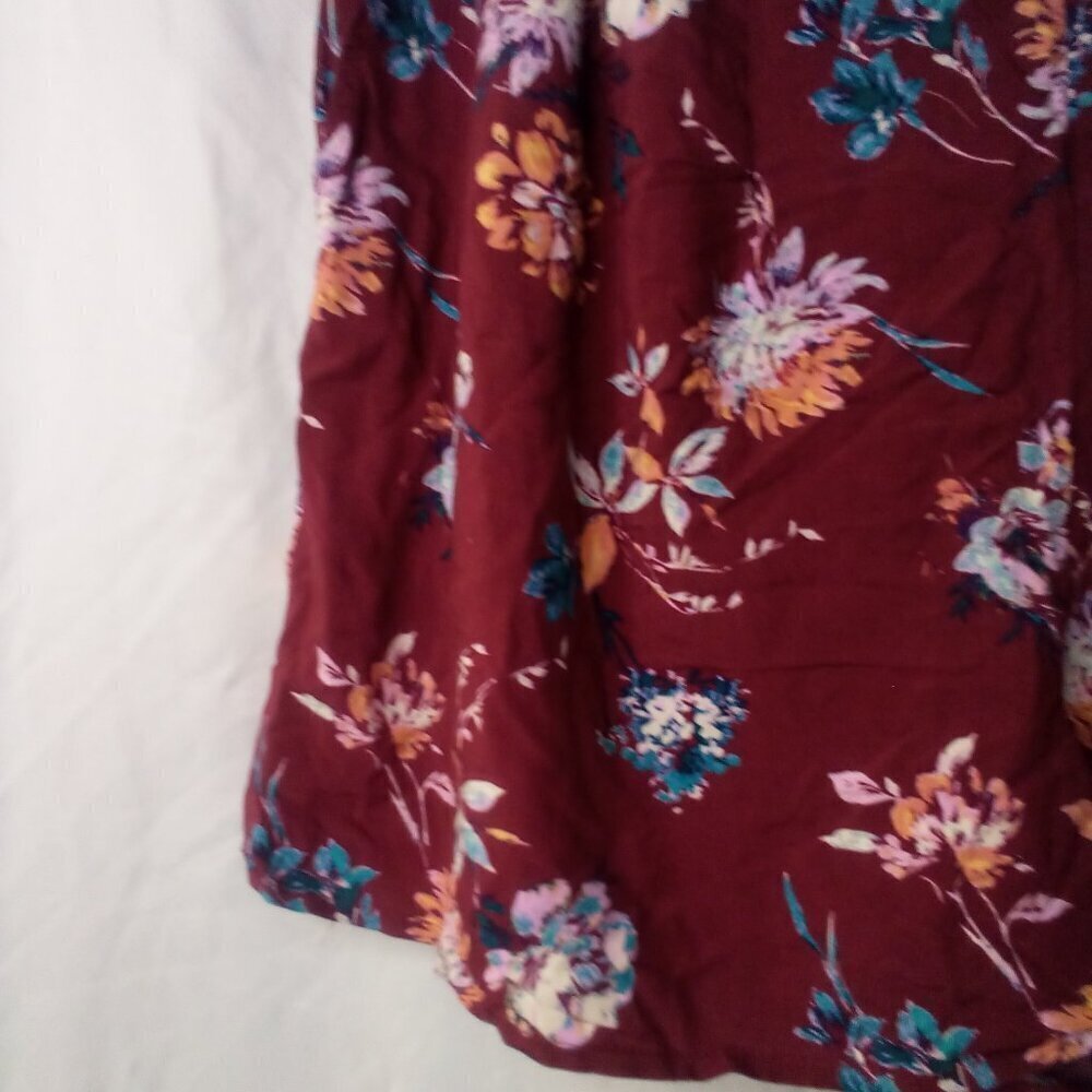 Abound Shorts Women L Casual Pull On Pockets Floral Red Blue Orange - Picture 4 of 13